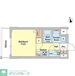 SAION町屋 1Kの間取図画像