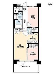 ヒルズグランデ稲毛ブライトアリーナ 4階2LDKの間取り