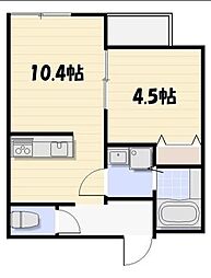 JR総武線 千葉駅 バス15分 都町五差路下車 徒歩3分の賃貸アパート 3階1LDKの間取り