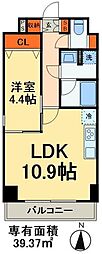 京成千葉線 京成稲毛駅 徒歩1分の賃貸マンション 8階1LDKの間取り