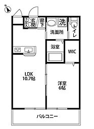 JR総武本線 稲毛駅 徒歩9分の賃貸アパート 3階1LDKの間取り
