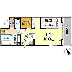 JR総武線 幕張本郷駅 徒歩6分の賃貸アパート 1階1LDKの間取り