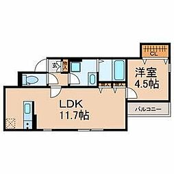 JR京葉線 蘇我駅 徒歩13分の賃貸アパート 2階1LDKの間取り
