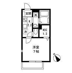 JR総武線 幕張駅 徒歩4分の賃貸アパート 2階1Kの間取り