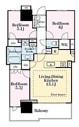 幕張ベイパークライズゲートタワー 3LDKの間取図画像