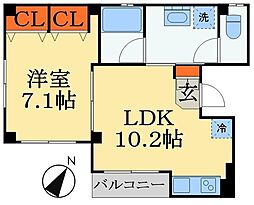 ResidenceJohoku 1LDKの間取図画像