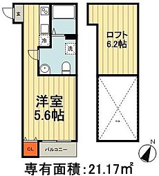 K-PLACE ワンルームの間取図画像