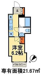 GENOVIA西千葉 1Kの間取図画像