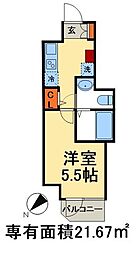GENOVIA西千葉 1Kの間取図画像