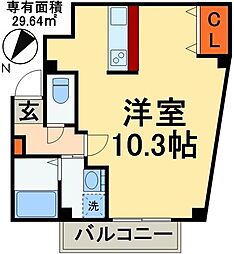 Ruby'sGardenMakuhari ワンルームの間取図画像