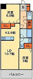 エコロジー千葉みなとレジデンス 2LDKの間取図画像