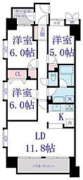 ダイアパレスおゆみ野2グランシャリオ 3LDKの間取図画像