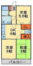 フェリース松戸 3DKの間取図画像