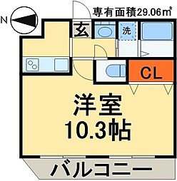 Ruby'sGardenMakuhari ワンルームの間取図画像