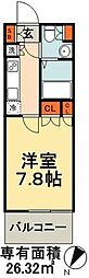 HULICRESIDENCE千葉中央 1Kの間取図画像