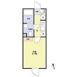 Kei-ei Residence稲毛 1Kの間取図画像