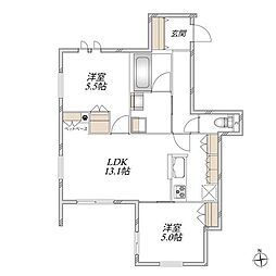 グレイスドミール菅野 2LDKの間取図画像