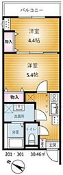REVENE小倉 2Kの間取図画像