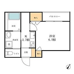 R 1Kの間取図画像