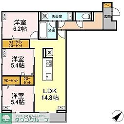 グランアジュール 3LDKの間取図画像