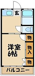 第三ふじみ荘 1Kの間取図画像