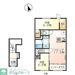 ノッテ・ステラータ 2階2LDKの間取り