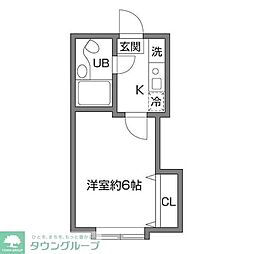 アーバンハイム成城2 1階1Kの間取り