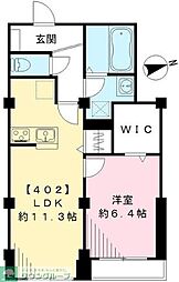 シャンポール調布 3階1LDKの間取り