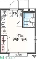 K&Yコーポ 2階ワンルームの間取り