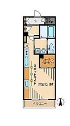 アヴェニールフォレスト ワンルームの間取図画像