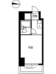 スカイコート下高井戸 ワンルームの間取図画像