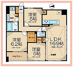 ライオンズ府中駅前 3LDKの間取図画像