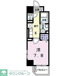 エスペランサ国立 1Kの間取図画像