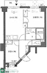 エストゥルース府中 2DKの間取図画像