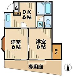 シャルムハラシマ 2DKの間取図画像