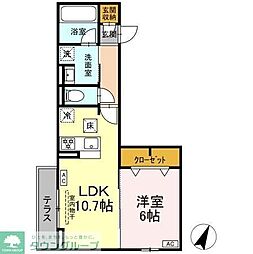 D-asset矢崎町 1LDKの間取図画像