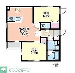 新川レジデンス 2LDKの間取図画像