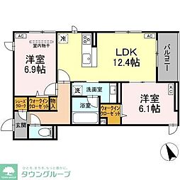 D Paina 宿河原6 2 2LDKの間取図画像