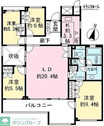 エストライフつつじヶ丘七番館 4LDKの間取図画像