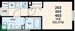 GATE Residence Mitaka 1Kの間取図画像