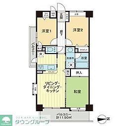 ライオンズヴィアーレ聖蹟桜ケ丘 3LDKの間取図画像