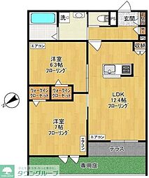 ゲートフロント 2LDKの間取図画像