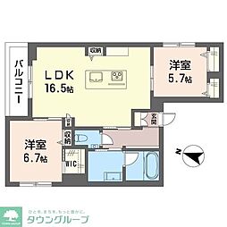 ピノ 2LDKの間取図画像