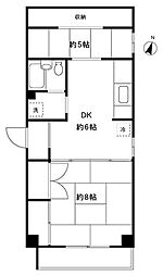 D-Rホームズミタカ1 2DKの間取図画像