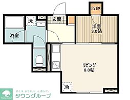 プレステージコート三鷹 1LDKの間取図画像