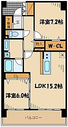 ロイヤルパークス若葉台 2LDKの間取図画像