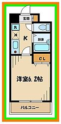 ドミール府中 1Kの間取図画像