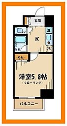 メゾン・ド・ピュア府中 1Kの間取図画像