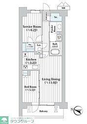 アビティグランデ砧 1SLDKの間取図画像