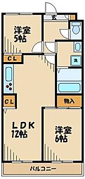 ヴェルジュ多摩川 2LDKの間取図画像